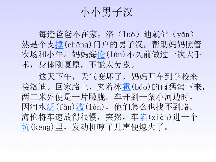 语文 湘教版 四年级上册 第八单元 28 小小男子汉 课件15张ppt