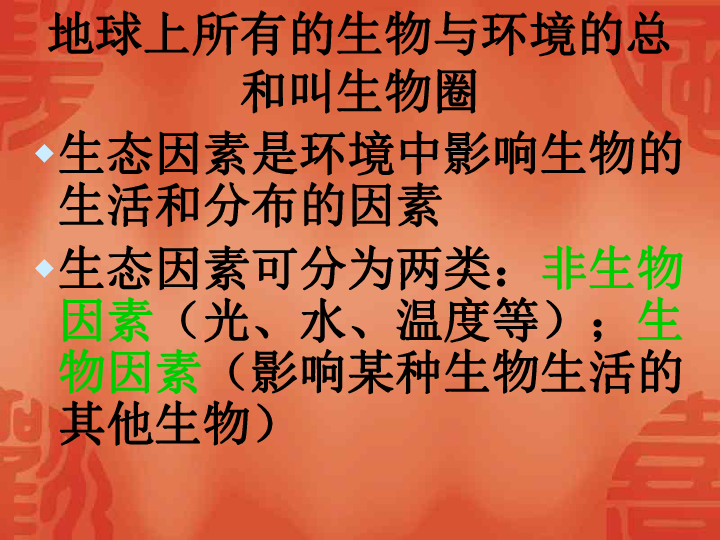 人教生物七年级上册第一单元第二章第一节生物与环境的关系 课件(共31