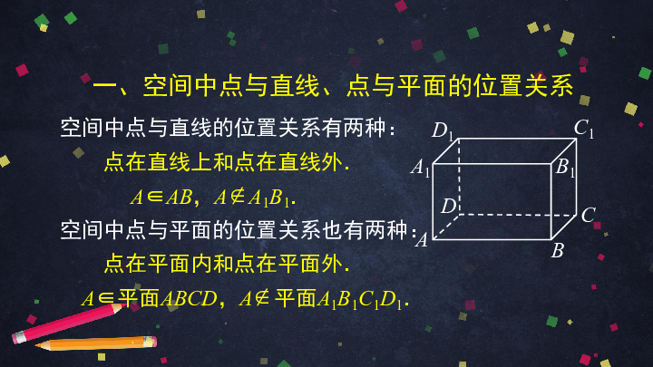 高一数学人教a版2019空间点直线平面之间的位置关系共44张ppt