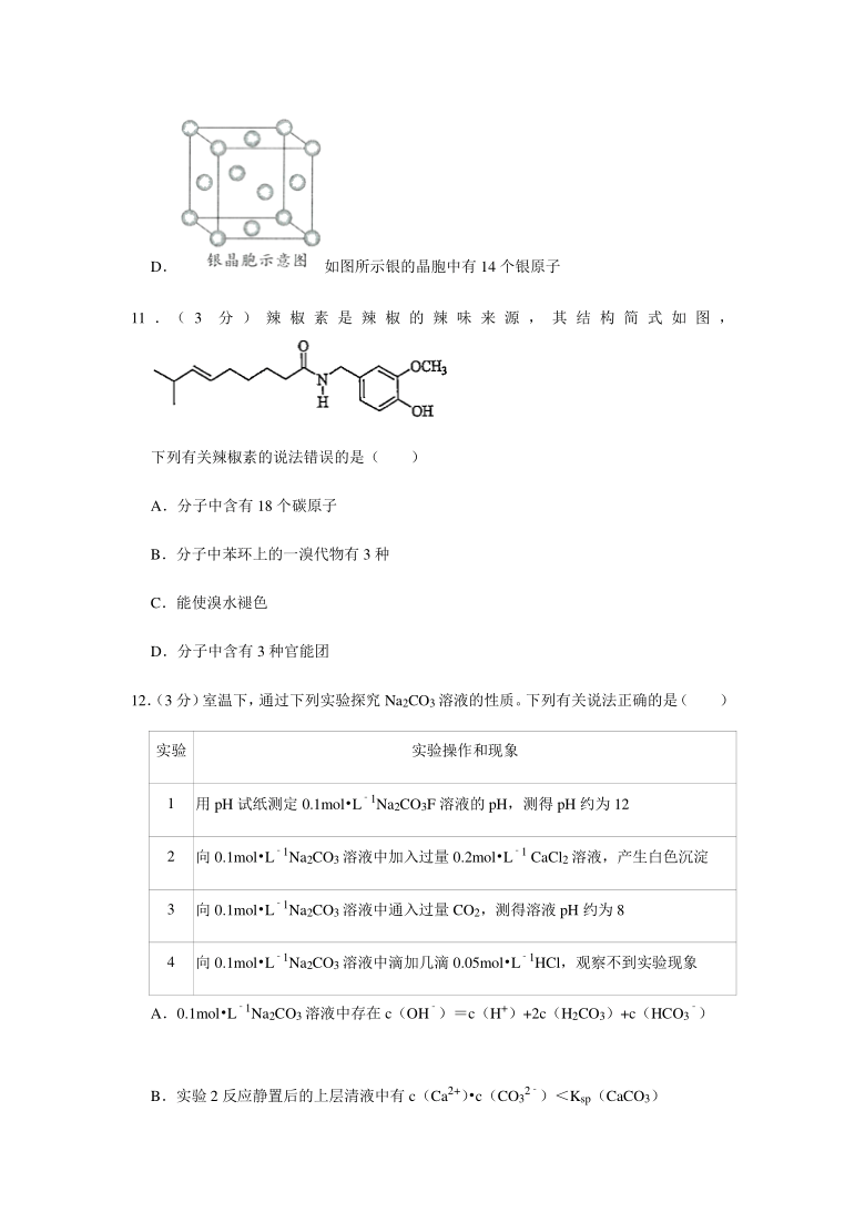 2021年新高考化学适应性练习试卷江苏省2