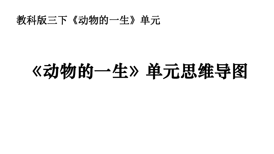 教科版科学三下第二单元动物的一生单元思维导图课件8张ppt