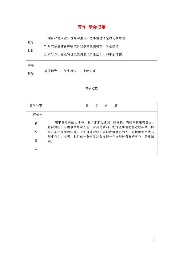 初中语文作文教案模板初中语文作文教案模板大全多角度论述题型分析