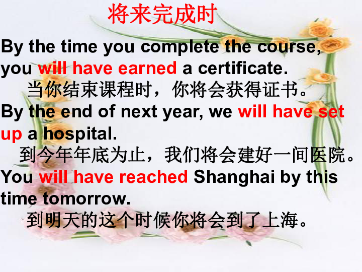 高中语法——将来完成时课件(共17张ppt)