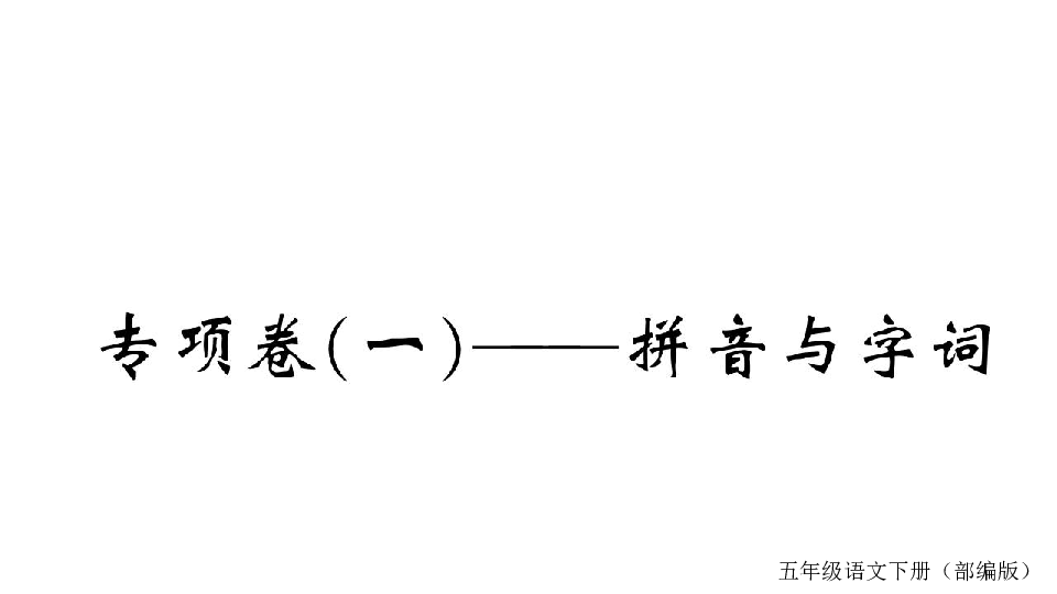 统编版语文五年级下册期末复习 专项卷(一)——拼音与