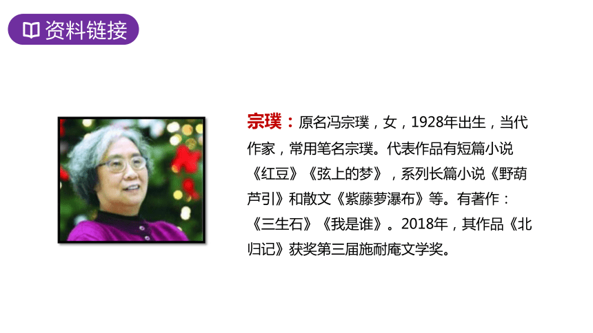 第一单元 2 丁香结        丁香结语文 六年级 上册资料链接宗璞:原名