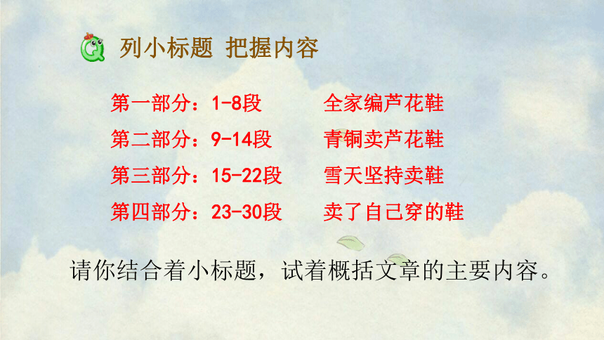 21芦花鞋课件共20张ppt