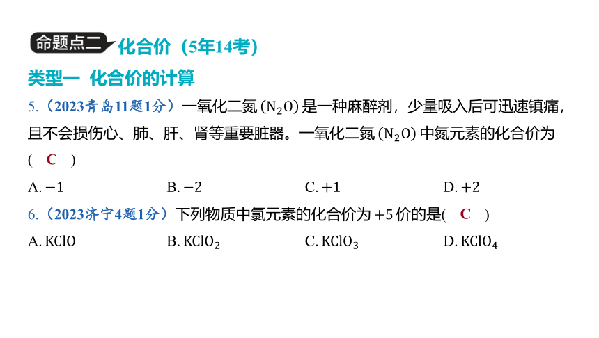 2024年山东省中考化学一轮复习主题八 物质组成的表示课件(共34张PPT)