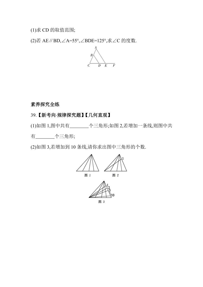 北师大版数学七年级下册4.1认识三角形-第3课时 素养提升练习（含解析）