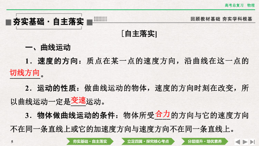 2024年高考物理第一轮复习课件：第四章  第1讲　曲线运动　运动的合成与分解