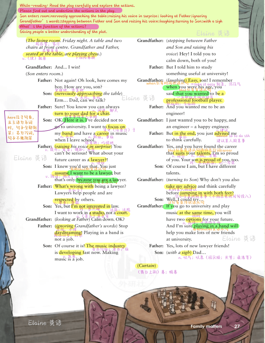 【教材完全解读】新外研版必修一Unit 3 Family matters课堂笔记（PDF电子书版）