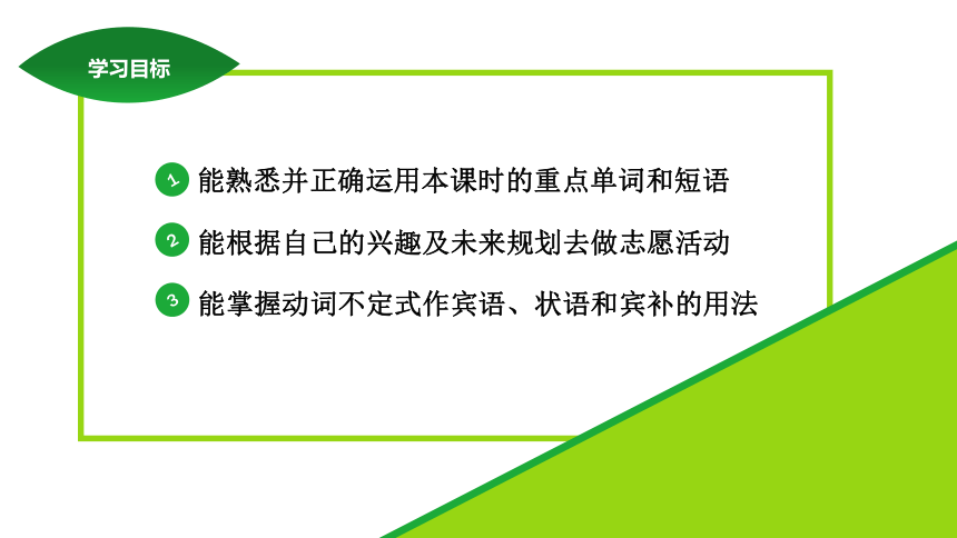Unit 2 I'll help to clean up the city parks. Section A (3a~3c)课件(共27张PPT，内嵌视频) 2023-2024学年人教版英语八年级下册