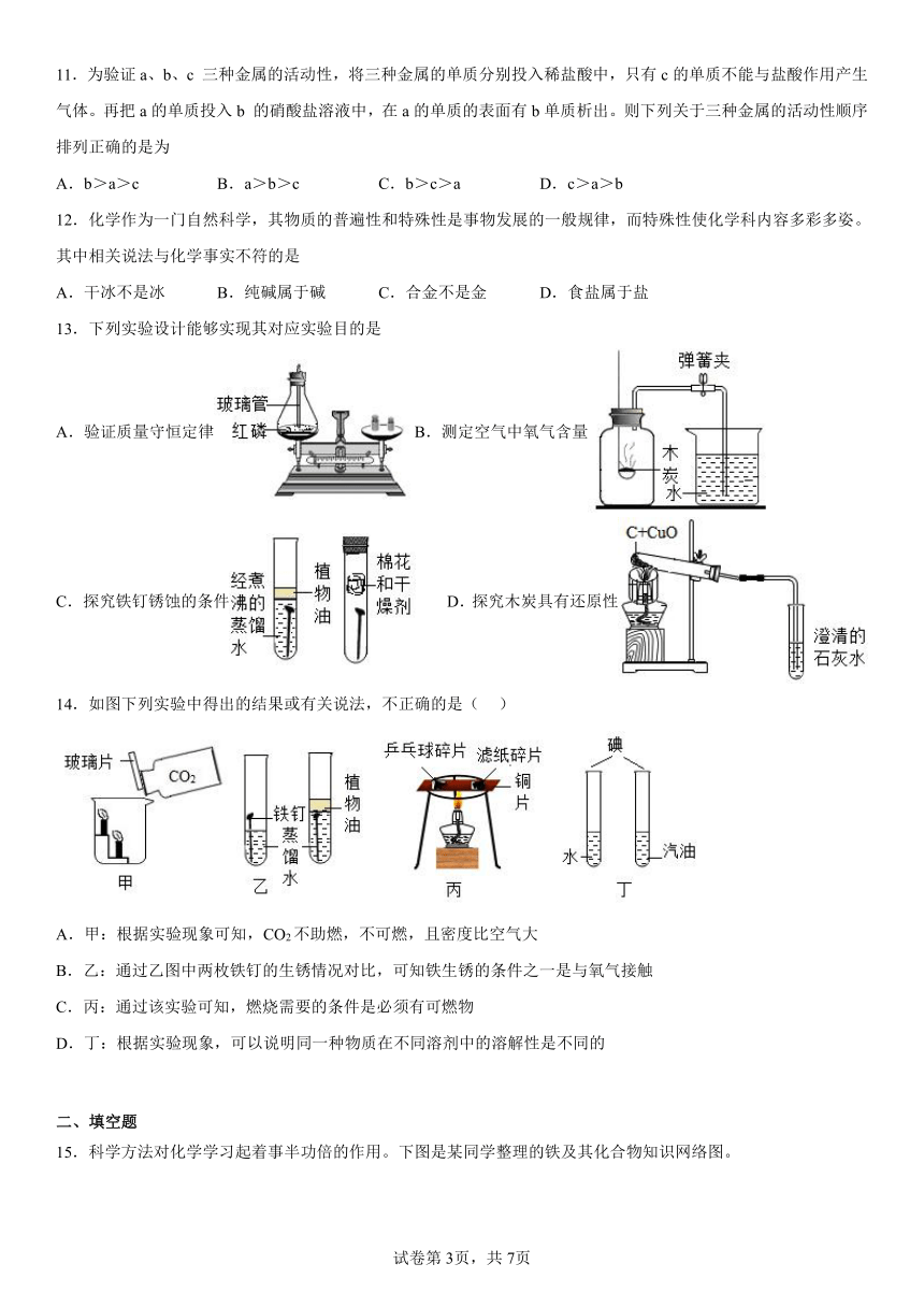 仁爱版 练习题--专题八 金属和金属材料（含解析）