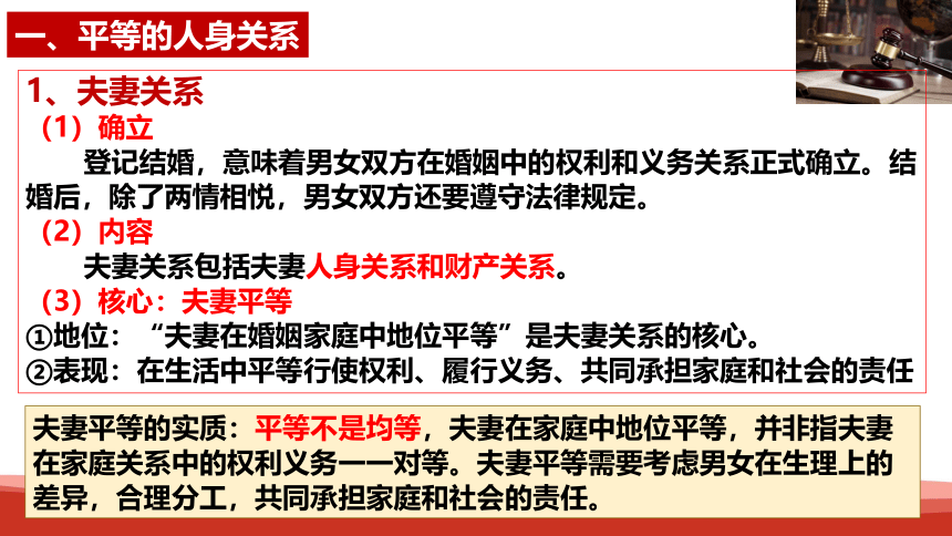 【核心素养目标】6.2  夫妻地位平等课件(共19张PPT+1个内嵌视频)2023-2024学年高中政治统编版选择性必修二法律与生活