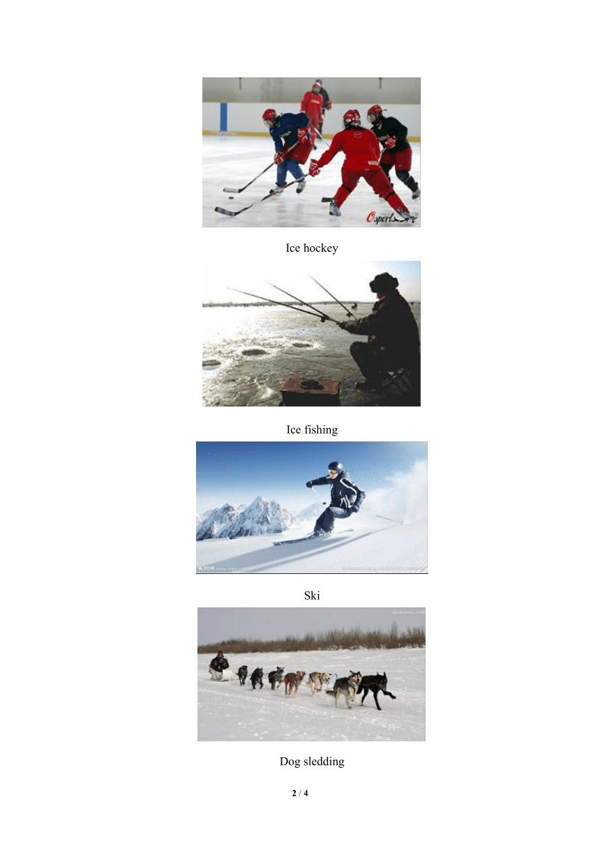Unit 1 Winter Holidays  Lesson 2 I didn’t ski.  全英教案