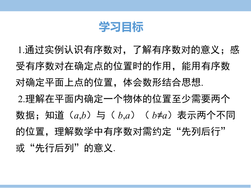 初中数学人教七下7.1.1 有序数对 课件(共19张PPT)