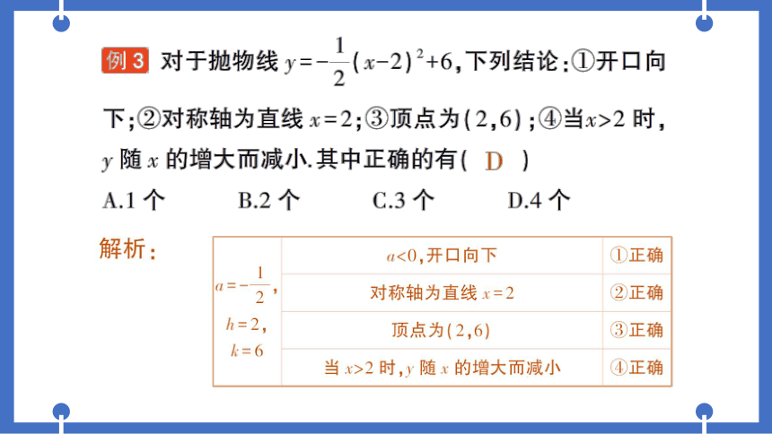 【同步作业】人教版九(上) 22.1 二次函数的图象和性质 22.1.3 二次函数y=a(x-h)2+k的图象和性质 第3课时 二次函数y=a(x-h)2+k的图象和性质 (课件版)