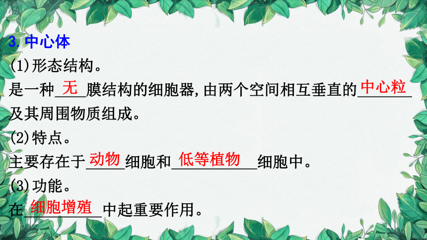 浙科版（2019）生物必修一 第二章第三节课时2 （共53张PPT）叶绿体、中心体、液泡、细胞溶胶及细胞骨架的结构与功能课件