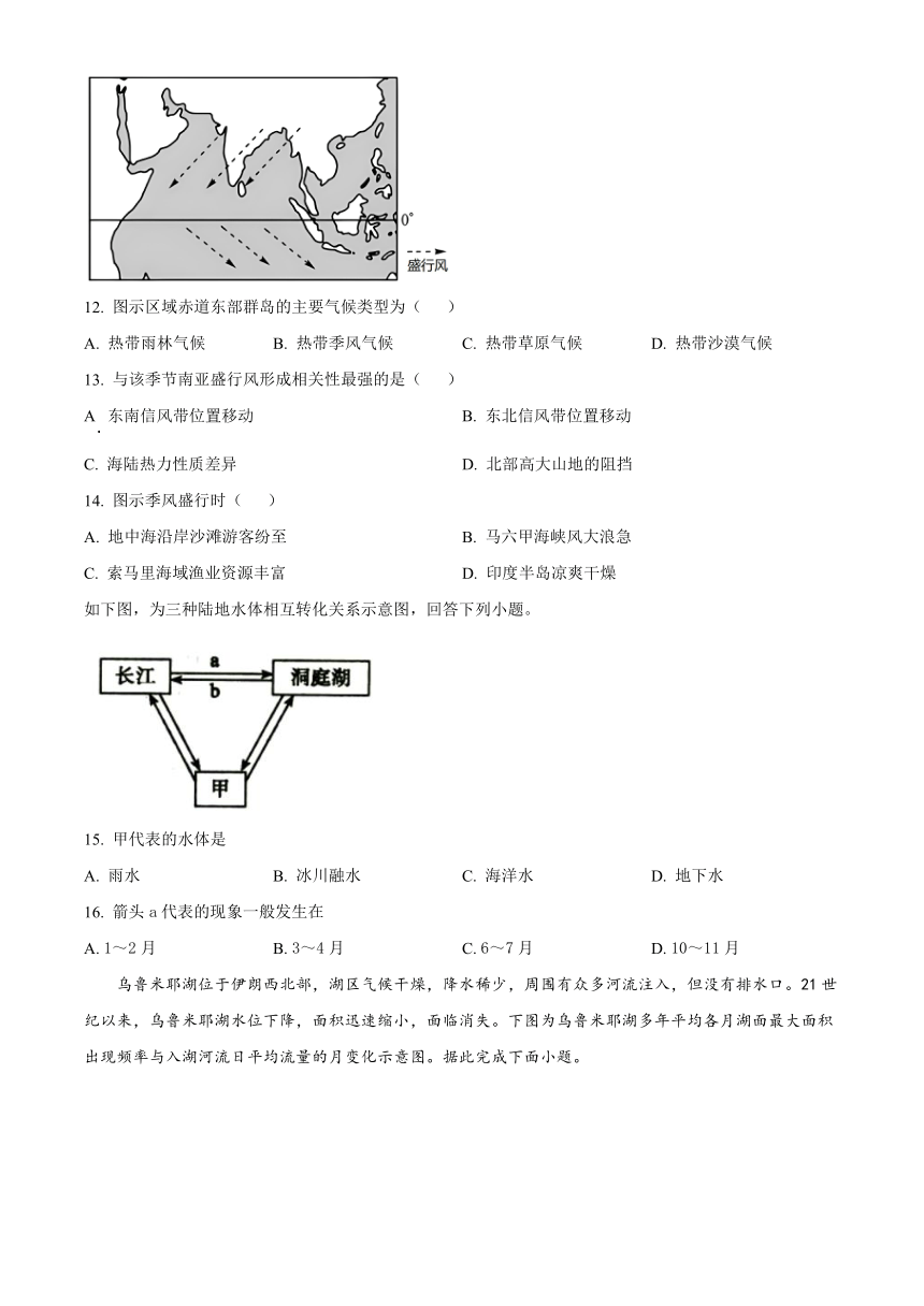 山东省菏泽市鄄城县第一名校2023-2024学年高二上学期12月月考 地理试题（原卷版+解析版）