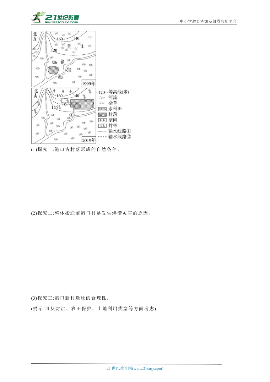 2024年中考地理专题练--综合探究一　聚落与自然环境（含解析）