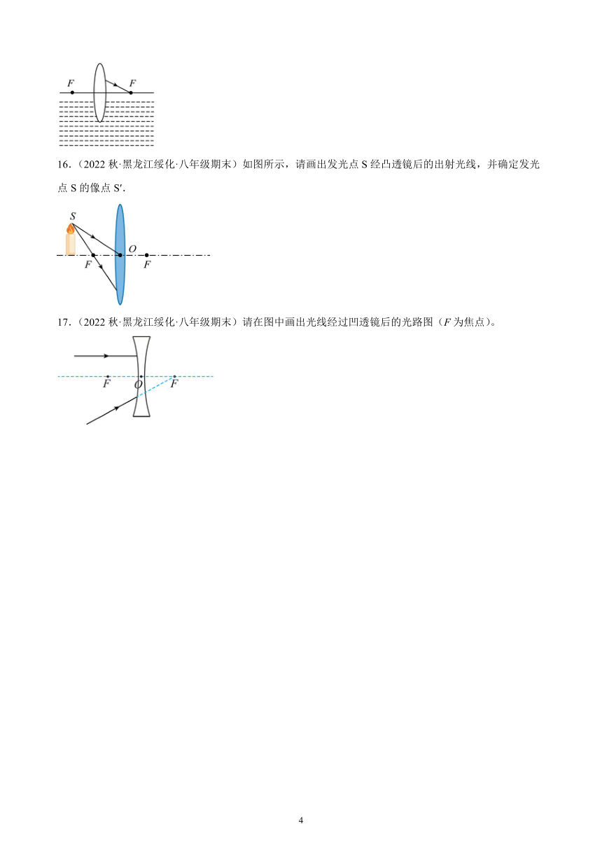 5.1 透镜 同步练习（含解析） 2022-2023学年上学期黑龙江省各地八年级物理期末试题选编