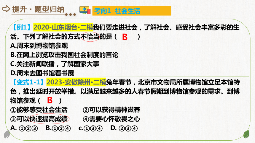 2024年中考道德与法治一轮复习专题八：走进社会生活（课件21张PPT）