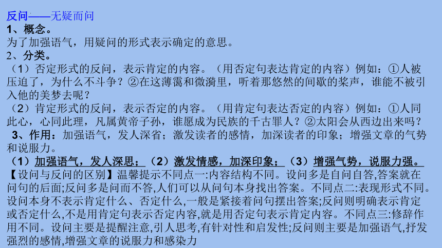 设问反问的落实与应用课件(共16张PPT)2024年高考语文修辞手法（全国通用）