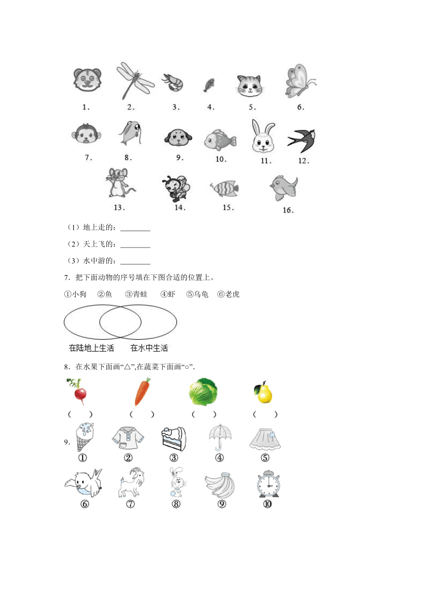 一年级数学上册北师大版4.1整理房间同步练习（含解析）