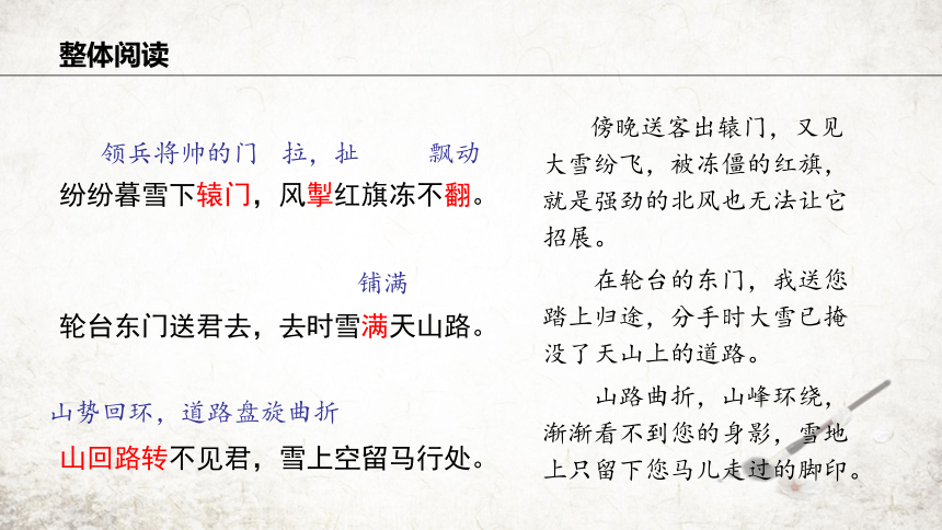 24 白雪歌送武判官归京 课件(共21张PPT) 2023-2024学年初中语文部编版九年级下册