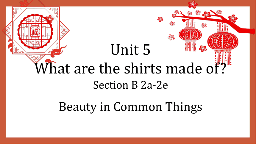 Unit 5 What are the shirts made of?Section B（2a-2e）课件 人教版九年级英语全册 （共29张PPT）