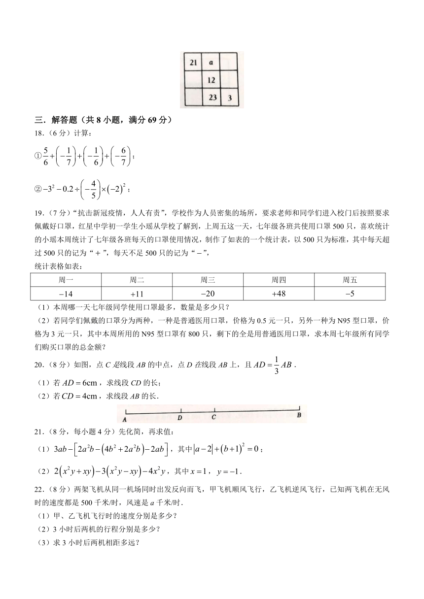 山东省聊城市东阿县2022-2023学年七年级上学期期末数学试题（含答案）