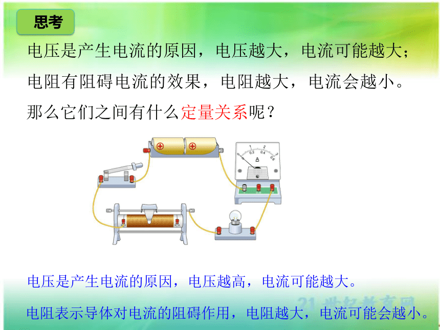 17.1 电流与电压和电阻的关系 课件（共22张PPT）人教版物理九年级全一册