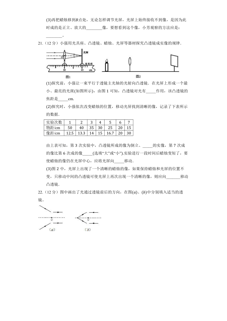 人教版物理八年级上册《第5章 透镜及其应用》单元测试（含解析）