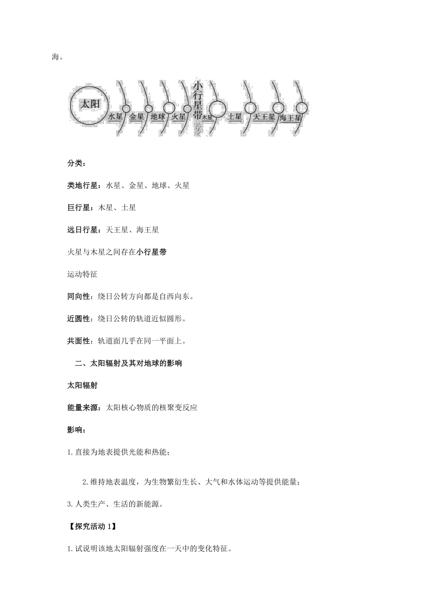 1.1.2太阳与地球 教学设计