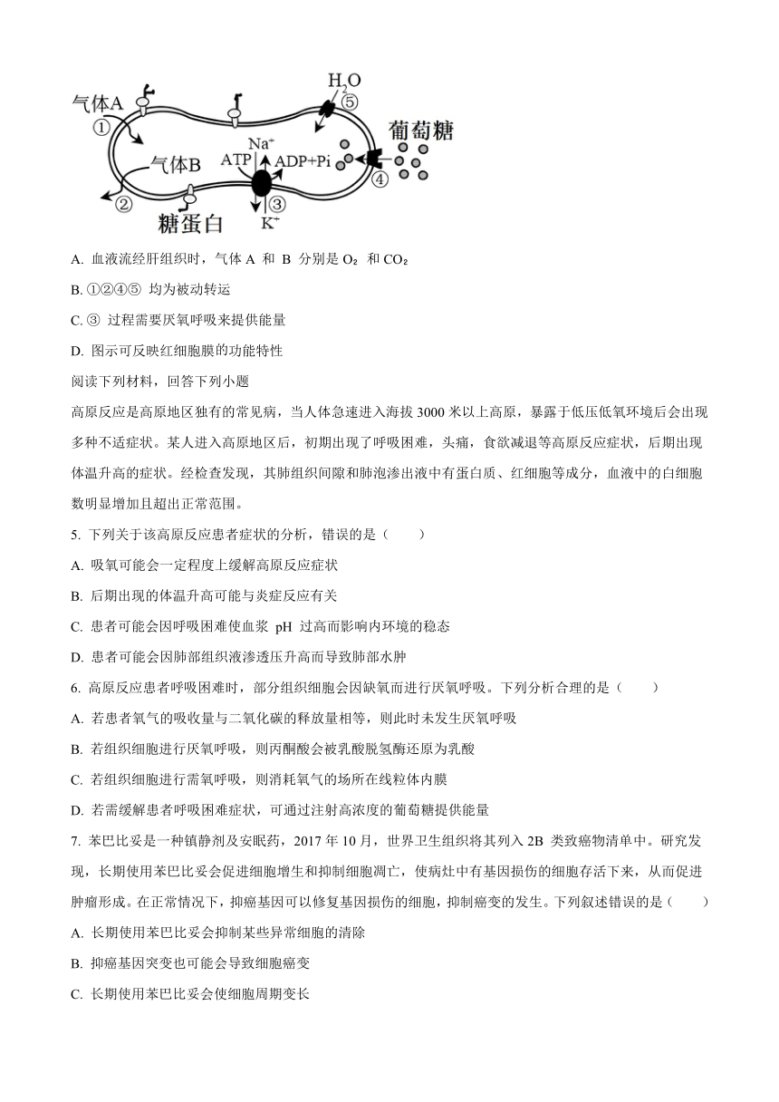 浙江省强基联盟2023-2024学年高三上学期9月联考生物学试题（原卷版+解析版）