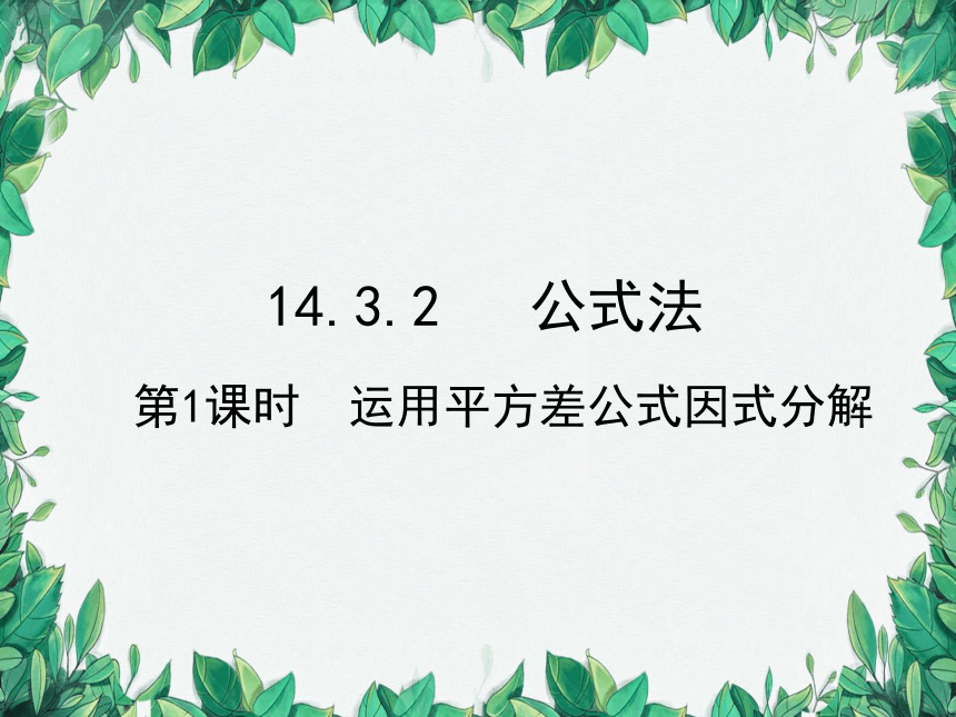 人教版数学八年级上册 14.3.2 第1课时 运用平方差公式因式分解课件（共22张PPT）