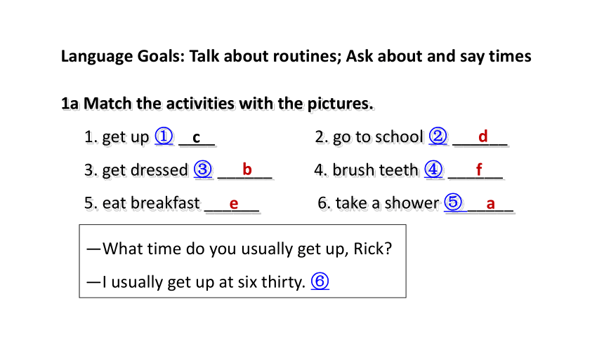 Unit 2 What time do you go to school Period 1 Section A（1a-2d）课件(共57张PPT，内嵌音频)