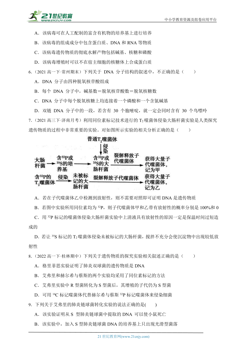 北师大版（2019）高中生物必修2遗传与进化第一章遗传信息的分子基础章节综合必刷题（含解析）