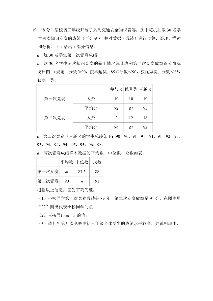 2024年浙江省中考数学一模试卷 （含解析）