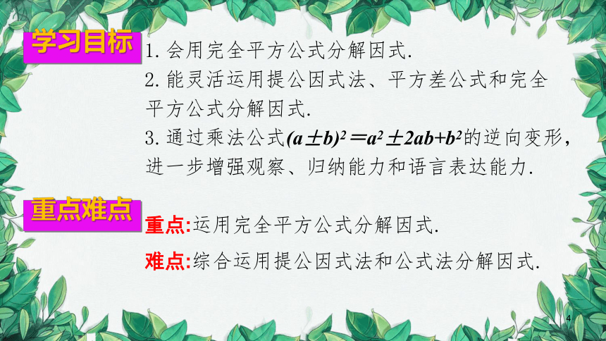 人教版数学八年级上册 整式的乘法与因式分解  14.3.2公式法（2）课件 (共27张PPT)