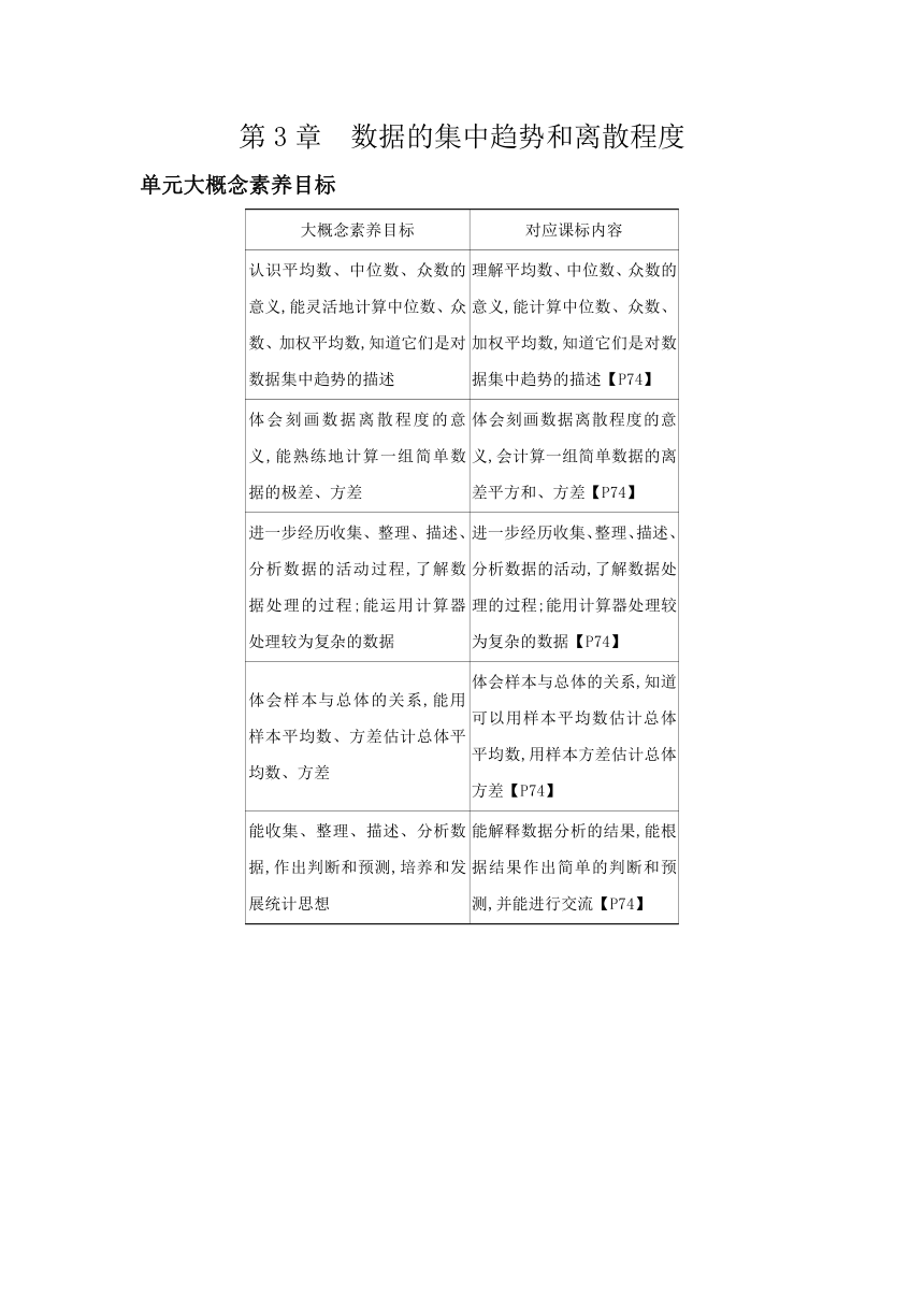 苏科版数学九年级上册3.1  平均数 素养提升练（含解析）