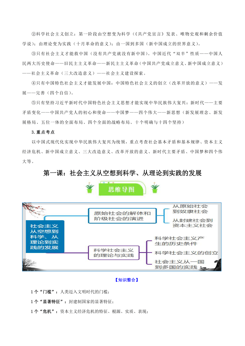 必修一《中国特色社会主义》 学案 2024年高中思想政治统编一轮复习