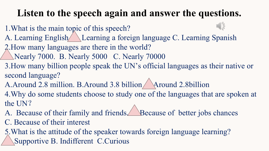 人教版（2019）  必修第一册  Unit 5 Languages Around the World  Listening and Talking课件(共40张PPT 内嵌音频)