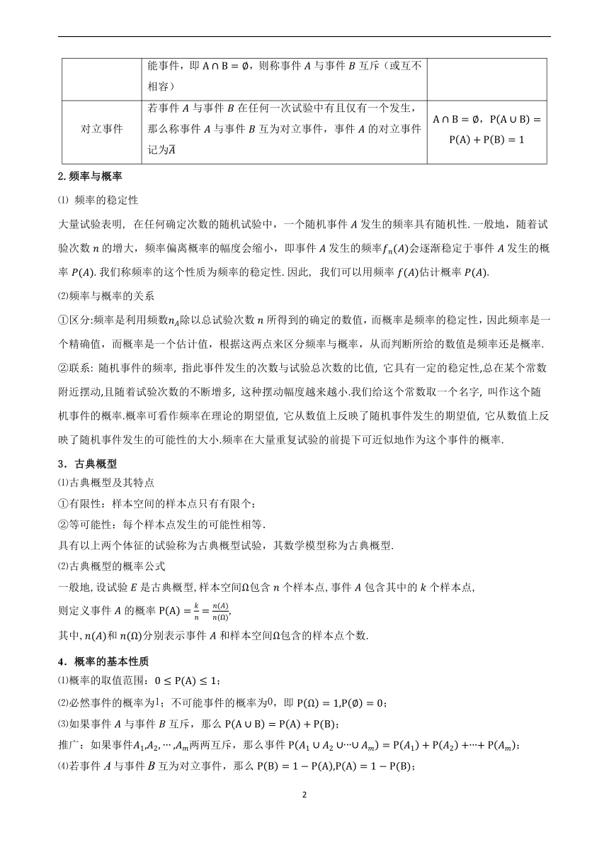 专题12.1 随机事件的概率及古典概型-2024年高考一轮复习数学人教A版专题讲义(教案)（含答案）