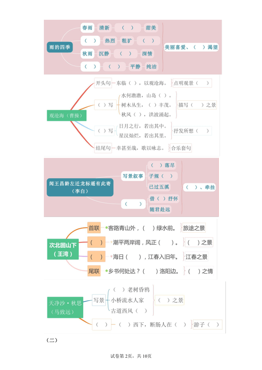 七年级上册语文第一单元作业2内容分析（含解析）