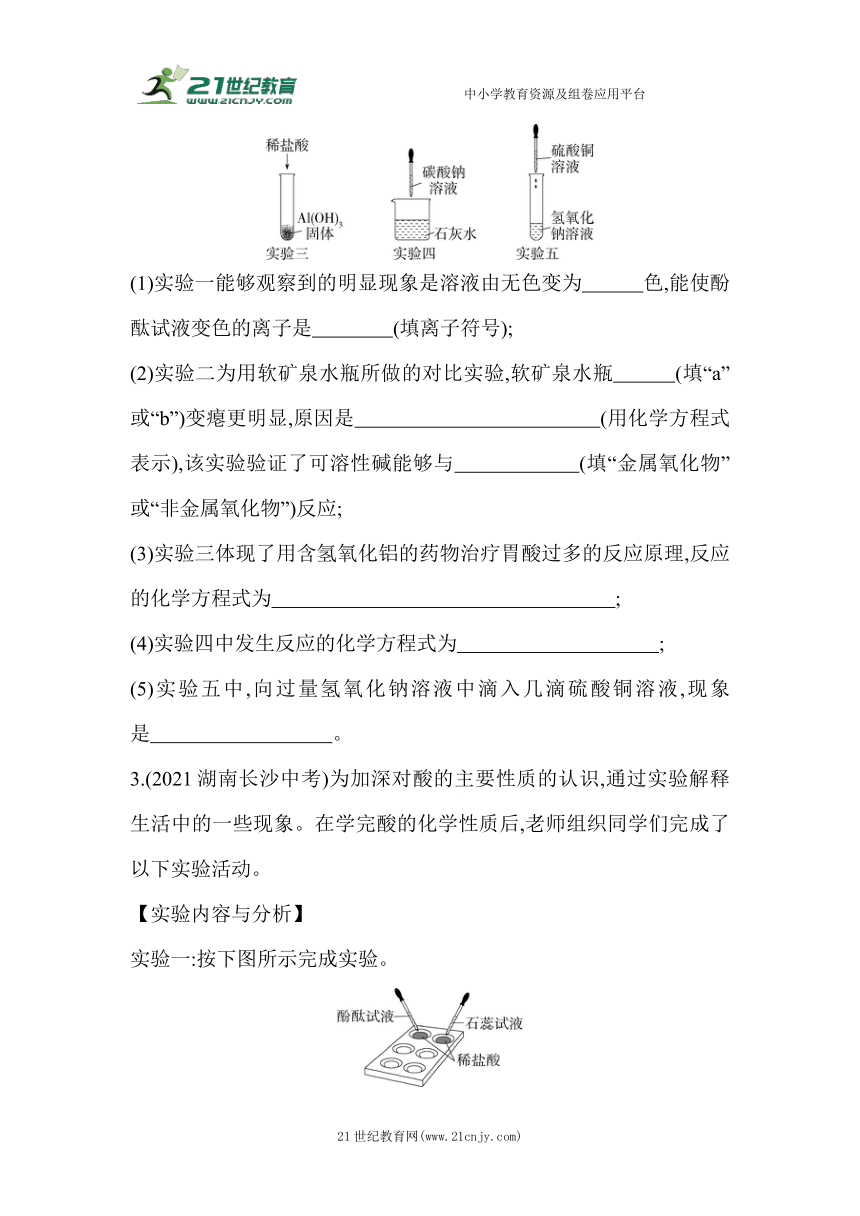 （五四制鲁教版）化学九年级全册期末复习：05-专项素养综合全练(五)　课标必做实验