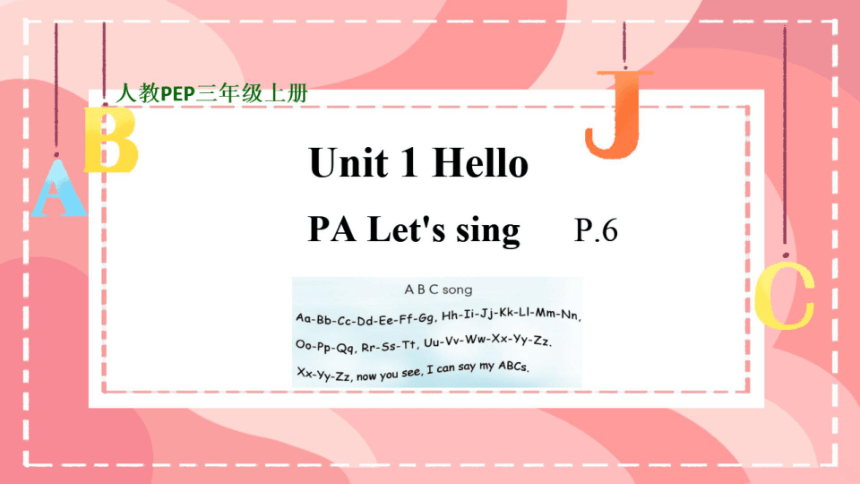 Unit 1 Hello!  Part A  Let's sing 希沃课件+图片版课件（共23张PPT）