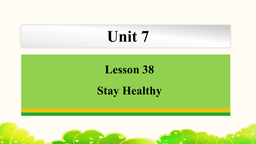 Unit 7 Lesson 38 Stay Healthy 课件(共26张PPT) 2023-2024学年冀教版英语七年级下册