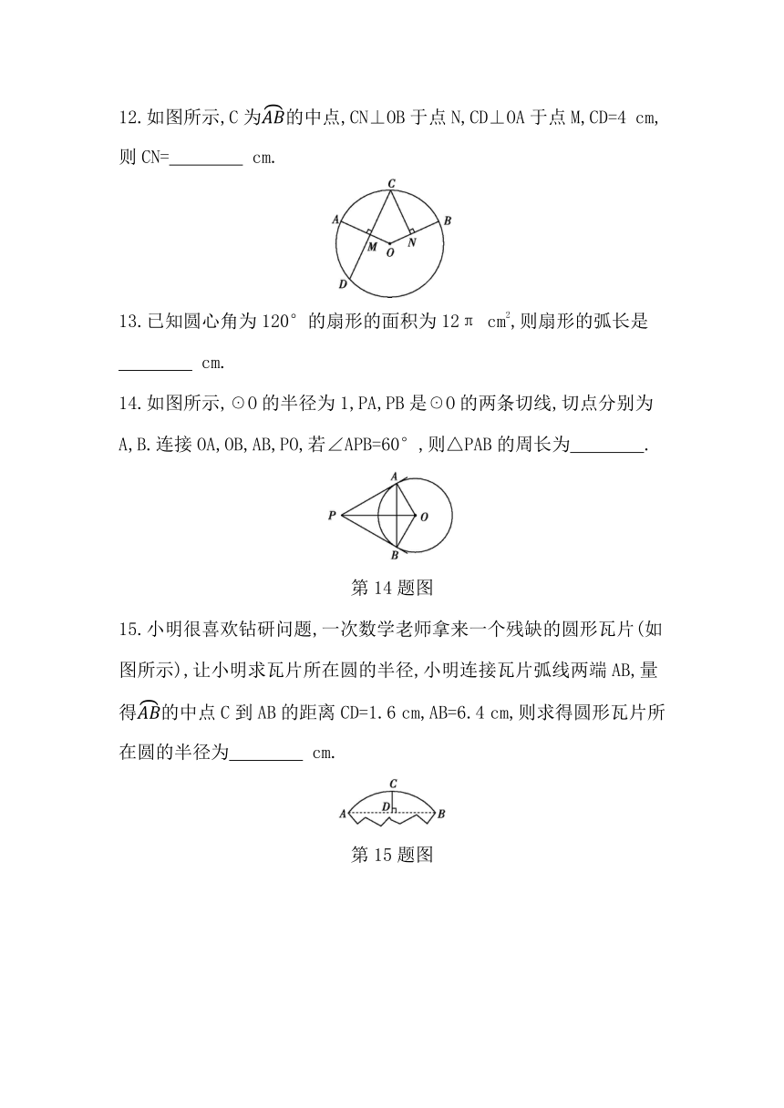 2023-2024学年人教版九年级数学上册第二十四章圆单元检测题（含答案）