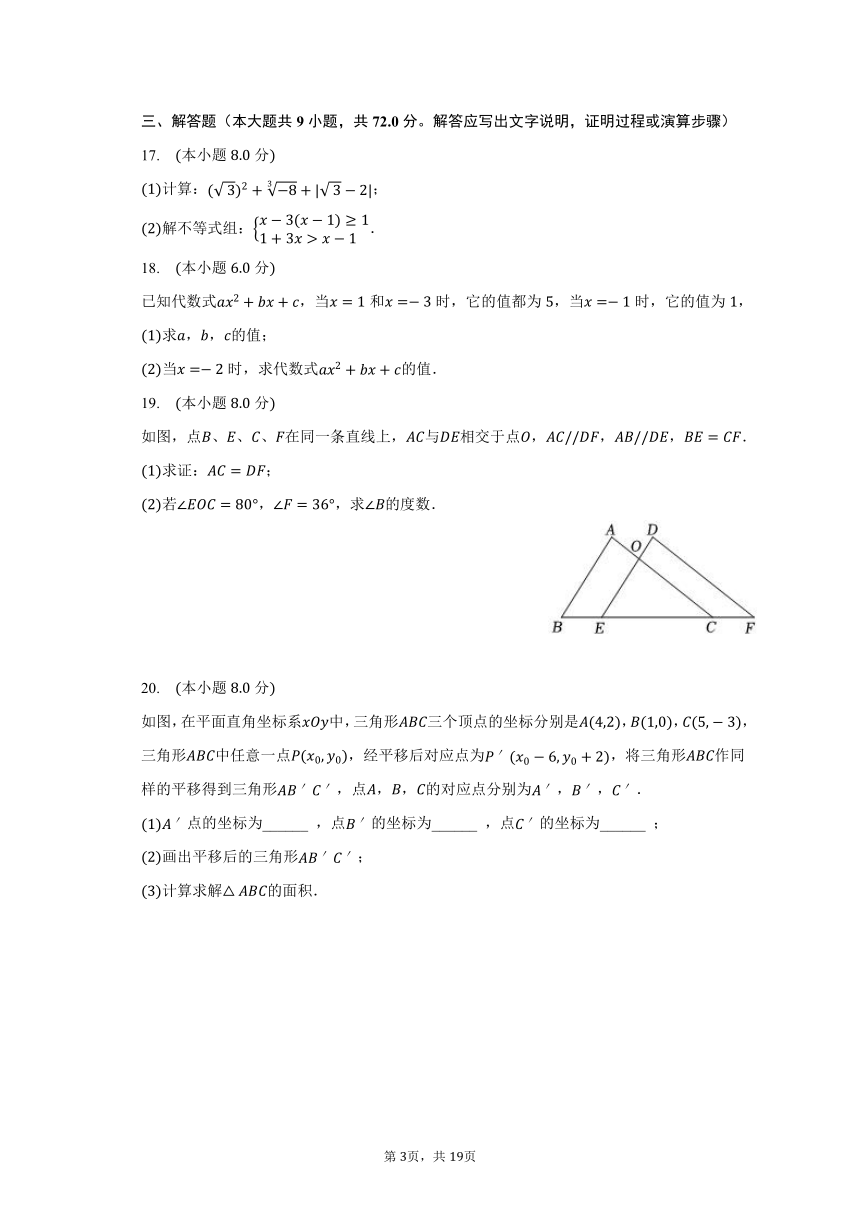 2023-2024学年湖南省长沙重点学校八年级（上）入学数学试卷（含解析）