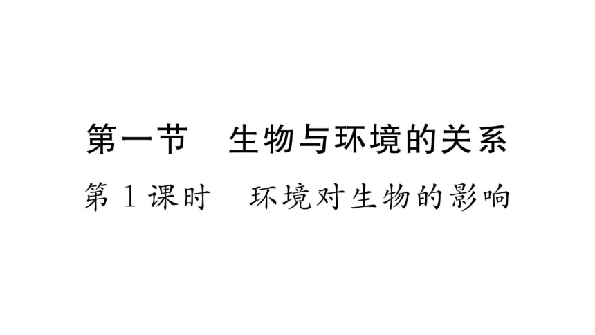 1.2.1生物与环境的关系习题课件(共38张PPT)